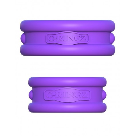 Набор из двух фиолетовых эрекцонных колец Max Width Silicone Rings