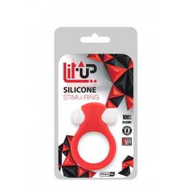 Красное эрекционное кольцо LIT-UP SILICONE STIMU RING 2