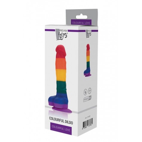 Разноцветный фаллоимитатор-реалистик COLOURFUL DILDO - 17,5 см.