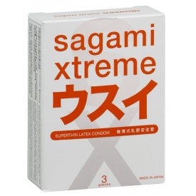 Ультратонкие презервативы Sagami Xtreme SUPERTHIN - 3 шт.